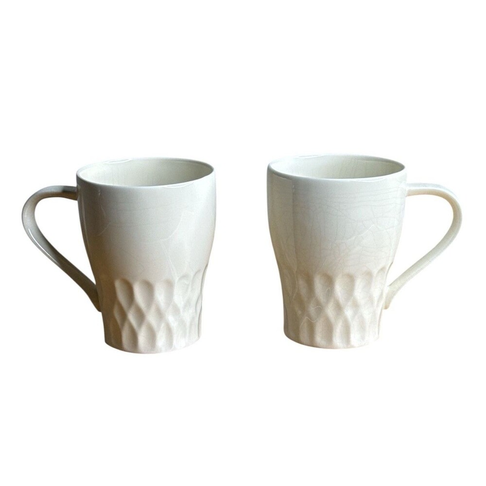 2 White Starbucks Coffee Tea Mugs By Design House Stockholm 12oz